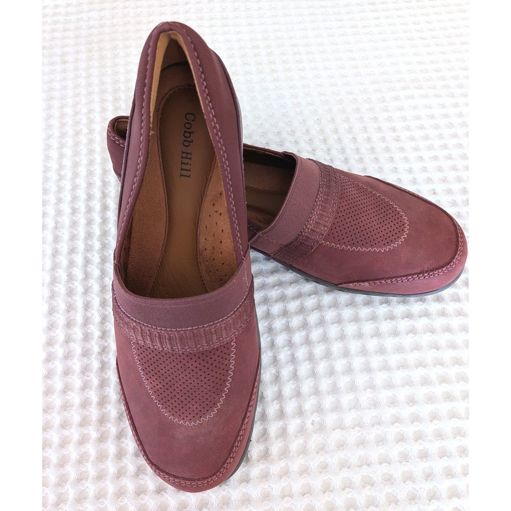 Cobb Hill Penfield A-Line Redwood Nubuck Leather Comfort Slip On Shoes 8W